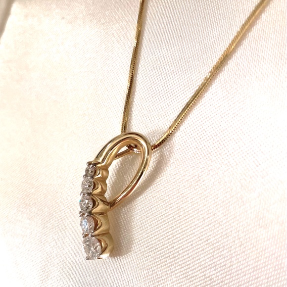 14k gold pendant with .80c diamonds, with 14k gold necklace - Picture 2 of 6